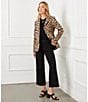 Karen Kane Petite Size Textured Jacquard Leopard Notch Collar Long Sleeve Button Front Blazer - Image 4