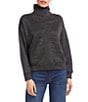 Karen Kane Petite Size Turtleneck Long Sleeve Sweater, Color:Black/Silver - Image 3