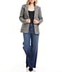Karen Kane Petite Size Tweed Wool Blend Notch Lapel Button Front Blazer - Image 4