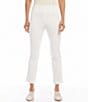 Color:Off White - Image 1 - Pintuck Knit Cropped Pull-On Straight Leg Pants