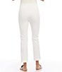 Color:Off White - Image 2 - Pintuck Knit Cropped Pull-On Straight Leg Pants