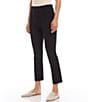 Color:Black - Image 3 - Pintuck Knit Cropped Pull-On Straight Leg Pants