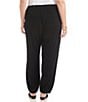 Karen Kane Plus Size Brushed Double Knit Jogger Sweatpants, Color:Black - Image 2