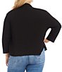 Color:Black - Image 2 - Plus Size Calli Shawl Collar Bracelet Length Sleeve Drape Open-Front Cardigan