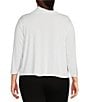 Color:Off White - Image 2 - Plus Size Calli Shawl Collar Bracelet Length Sleeve Drape Open-Front Cardigan