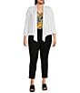 Color:Off White - Image 3 - Plus Size Calli Shawl Collar Bracelet Length Sleeve Drape Open-Front Cardigan