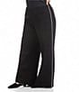 Karen Kane Plus Size Contrast Piped Wide Leg High Rise Pull-On Pants, Color:Black - Image 3