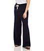 Karen Kane Plus Size Contrast Wide Leg Pull-On Coordinating Sweater Pants, Color:Navy/Cream - Image 3