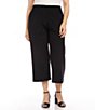 Color:Black - Image 3 - Plus Size Cropped Pull-On Pants