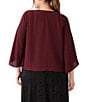 Karen Kane Plus Size Drape Front 3/4 Flared Sleeve Crossover Top - Image 2