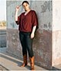 Karen Kane Plus Size Drape Front 3/4 Flared Sleeve Crossover Top - Image 6