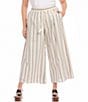 Karen Kane Plus Size Embroidered Stripe Wide Leg Pull-On Coordinating Pants - Image 1