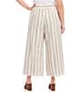 Karen Kane Plus Size Embroidered Stripe Wide Leg Pull-On Coordinating Pants - Image 2