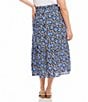 Karen Kane Plus Size Floral Front Slit A-Line Pull-On Midi Skirt - Image 2