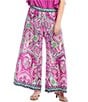 Karen Kane Plus Size Printed Wide Leg Pull-On Pants, Color:Print - Image 1