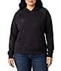 Karen Kane Plus Size Soft Modal Knit Embellish Hoodie Long Sleeve Pullover Coordinating Sweatshirt - Image 1