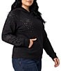 Karen Kane Plus Size Soft Modal Knit Embellish Hoodie Long Sleeve Pullover Coordinating Sweatshirt - Image 3