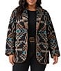 Karen Kane Plus Size Southwestern Shaw Collar Long Sleeve Open Front Jacket - Image 1