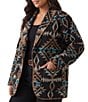 Karen Kane Plus Size Southwestern Shaw Collar Long Sleeve Open Front Jacket - Image 3