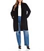 Karen Kane Plus Size Stretch Velvet Side-Vent Open-Front Duster, Color:Black - Image 1