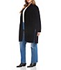 Karen Kane Plus Size Stretch Velvet Side-Vent Open-Front Duster, Color:Black - Image 2