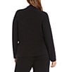 Karen Kane Plus Size Travel Jersey Knit Long Sleeve Drape Front Crossover Top, Color:Black - Image 2