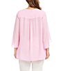 Karen Kane Plus Size V-Neck 3/4 Sleeve Crossover Hem Silky Crepe Top - Image 2
