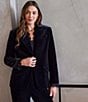 Karen Kane Plush Velvet Open Lapel Long Sleeve Jacket - Image 4