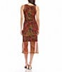 Color:Print - Image 2 - Printed Mesh Scoop Neck Sleeveless Midi Sheath Dress