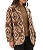 Karen Kane Ranch Jacket Blanket Geometric Print Band Collar Long Sleeve Open Front Ranch Jacket - Image 3