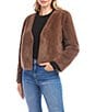 Karen Kane Reversible Faux Fur Open Front Jacket, Color:Brown - Image 3