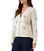 Karen Kane Rhinestone Embellished V Neck Long Sleeve Button Front Cardigan - Image 3