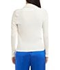 Karen Kane Ribbed Brushed Knit Long Sleeve Drape Front Crossover Top, Color:Off White - Image 2
