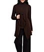 Karen Kane Ribbed Drape Front Long Sleeve Cardigan - Image 4
