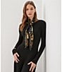 Karen Kane Seamless Knit Crew Neck Long Sleeve Midi Sweater A-Line Dress - Image 5