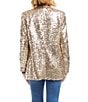 Karen Kane Sequin Notch Collar Long Sleeve Snap Front Blazer, Color:Champagne - Image 2