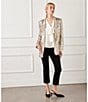 Karen Kane Sequin Notch Collar Long Sleeve Snap Front Blazer, Color:Champagne - Image 4