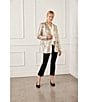 Karen Kane Sequin Notch Collar Long Sleeve Snap Front Blazer, Color:Champagne - Image 5