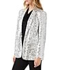 Karen Kane Sequin Notch Lapel Long Sleeve Single Button Blazer - Image 3