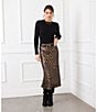 Karen Kane Shimmer Leopard Print Bias Cut Midi Skirt, Color:Leopard - Image 4