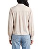 Karen Kane Soft Challis Point Collar Puff Sleeves Tie Front Top - Image 5