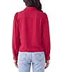 Karen Kane Soft Challis Point Collar Puff Sleeves Tie Front Top - Image 2