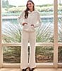 Karen Kane Soft Modal Knit Embellished High Rise Wide Pull-On Coordinating Sweatpants - Image 4