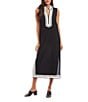 Karen Kane St. Tropez Sleeveless Contrast Trim Midi Dress, Color:Black - Image 1