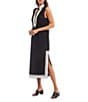 Karen Kane St. Tropez Sleeveless Contrast Trim Midi Dress, Color:Black - Image 3