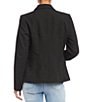 Color:Black - Image 3 - Stretch Woven Notch Lapel Collar Long Sleeve Button-Front Fitted Double Breasted Blazer