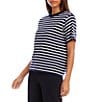 Karen Kane Stripe Crew Neck Short Sleeve Tee - Image 3