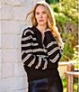 Karen Kane Stripe Half Zip Long Sleeve Sweater - Image 4