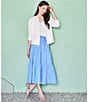 Karen Kane Stripe Soft Cotton Tiered Midi Skirt, Color:Stripe - Image 4