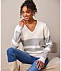 Karen Kane Stripe V-Neck Long Sleeve Sweater - Image 5